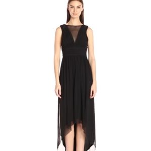 Marina Black High-Low Chiffon Dress